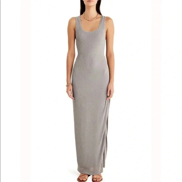 NWT RUMER Rosa Stripe Cutout Maxi Dress Seafoam Sz Large - Picture 1 of 15